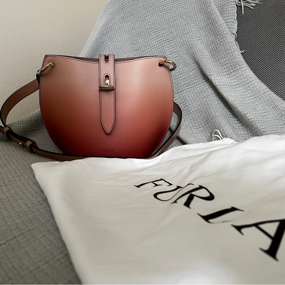 Furla pink cross body purse